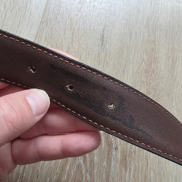 Vintage Gino Ferruzzi Mixed Metal Black Leather Belt One Size Minimalist Basic - Picture 5 of 8